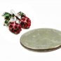 Bling & Sparkle! Red Crystal Cherry Charm Stud Earrings