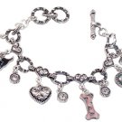 Scottie Dog, Bone & Hearts Charm Bracelet for Dog Lovers