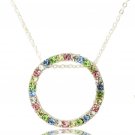 Bling Pastel Crystal Circle of Life Eternity Necklace