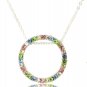 Bling Pastel Crystal Circle of Life Eternity Necklace