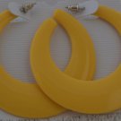 Big 2.5" Lemon Acrylic Post Hoop Earrings.