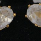 Sparkling 4 CT Marquis Cut Gold Plated Prong Set Stud Post Earrings