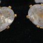 Sparkling 4 CT Marquis Cut Gold Plated Prong Set Stud Post Earrings