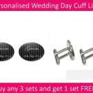 Personalised Groom striped oval  Wedding Day Cufflinks