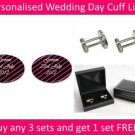 Personalised Groom Pink Stripe Wedding Day Cufflinks