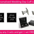 Personalised Groom Black Swirl Wedding Day Cufflinks