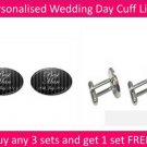 Personalised Best Man striped Wedding Day Cufflinks