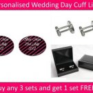 Personalised Best Man Pink Stripe Wedding Day Cufflinks
