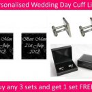 Personalised Best Man Black Swirl Wedding Day Cufflinks