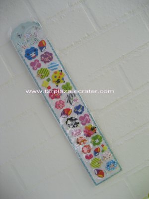 Happy Day Popup Sponge Glittery Extra Long Sticker Sheet - SK110001 - Blue