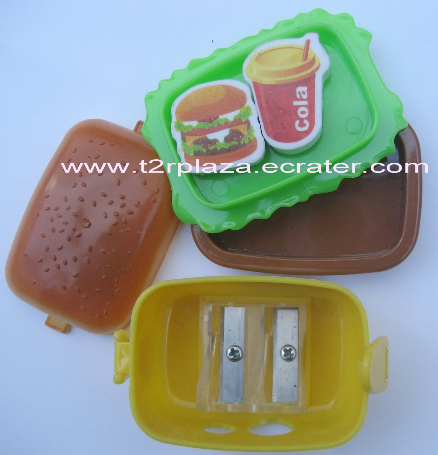 Eraser and Pencil Sharpener Hamburger Lunchbox ER110001 Hamburger