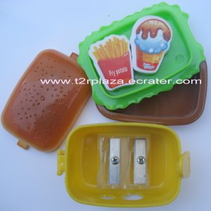 Eraser and Pencil Sharpener Hamburger Lunchbox -  ER110001 - Fries and Ice Cream