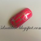 SALE! Silver and Hot Pink Crackle Set