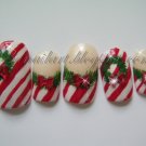 CLEARANCE! Candy Cane with Wreath Garland and Red Bows