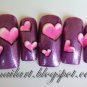SALE! Hot Pink Hearts over Your Color Choice
