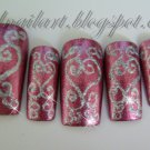 SALE! Twinking Mauve w/Silver Heart Filagree