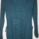 WOMENS It's Our Time Turtleneck Sweater NWT Size S Ribbed Green Cotton