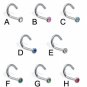 Nose Ring Stainless steel with CZ Jewel 18 gauge