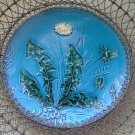 Majolica 9 1/4" Dandelion Plate, Zell Factories, Germany c.1910