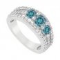 Blue Diamond Engagement Ring : 14K White Gold - 2.25 CT Diamonds