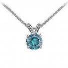 Blue Diamond Solitaire Pendant -  White Gold 14K - 2.00 CT Diamond