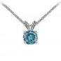 Blue Diamond Solitaire Pendant -  White Gold 14K - 2.00 CT Diamond