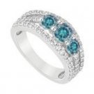 Blue Diamond Engagement Ring : 14K White Gold - 2.25 CT Diamonds