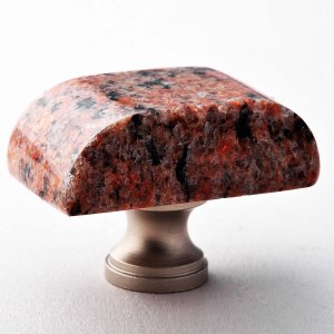 Multicolor Red Block Granite Knob