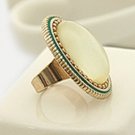 Elegant Vintage Inspired White Oval Ring