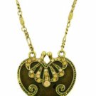 Vintage Heart Locket Necklace - Smokey Topaz Women's Jewelry