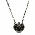 Vintage Heart Locket Necklace - Jet Austrian Crystal Women's Jewelry