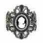 Vintage Filigree Cameo Bracelet - Antique Silver Plated women's jewelry