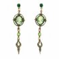 Green Cameo Crystal Drop Earrings Women's Jewelry
