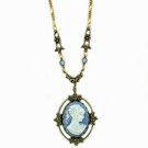 Vintage Cameo Necklace - Victorian Style Fashion Jewelry - Blue Cameo Women's Jewelry