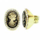 Vintage Cameo Fashion Jewelry - Austrian Crystal Cameo Ring Women's Jewelry