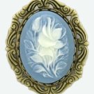 Cameo Brooch - Victorian Style Blue Cameo Flowers Women's Jewelry