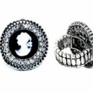 Vintage Filigree Cameo Ring - Antique Silver Plated Women's Jewelry