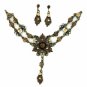 Austrian Crystal Fashion Necklace Set - Topaz Vintage Inspired Women's Jewelry