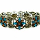 Vintage Filigree Bracelet - Topaz & Blue Zircon Austrian Crystal Women's jewelry