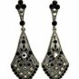 Victorian Style Austrian Crystal Earrings - Jet Filigree Women's Jewelry