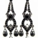 Vintage Chandelier Earrings - Jet Austrian Crystal Women's Jewelry