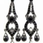 Vintage Chandelier Earrings - Jet Austrian Crystal Women's Jewelry