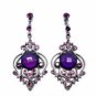 Vintage Chandelier Earrings - Amethyst Austrian Crystal Women's Jewelry