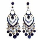 Chandelier Earrings - Montana Blue Austrian Crystal Women's Jewelry