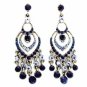 Chandelier Earrings - Montana Blue Austrian Crystal Women's Jewelry