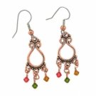 Crystal Chandelier Earrings - Antiqued Genuine Copper Women's Jewelry