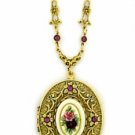 Vintage Jewelry | Vintage Locket Necklace - Porcelain Flowers Limoge Women's Jewelry