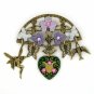 ctorian Jewelry Charm Pin- Vintage Hand Painted Brooch Women's Jewelry