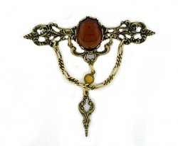Topaz Austrian Crystal Filigree Bar Pin Women's Jewelry
