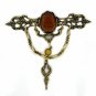 Topaz Austrian Crystal Filigree Bar Pin Women's Jewelry